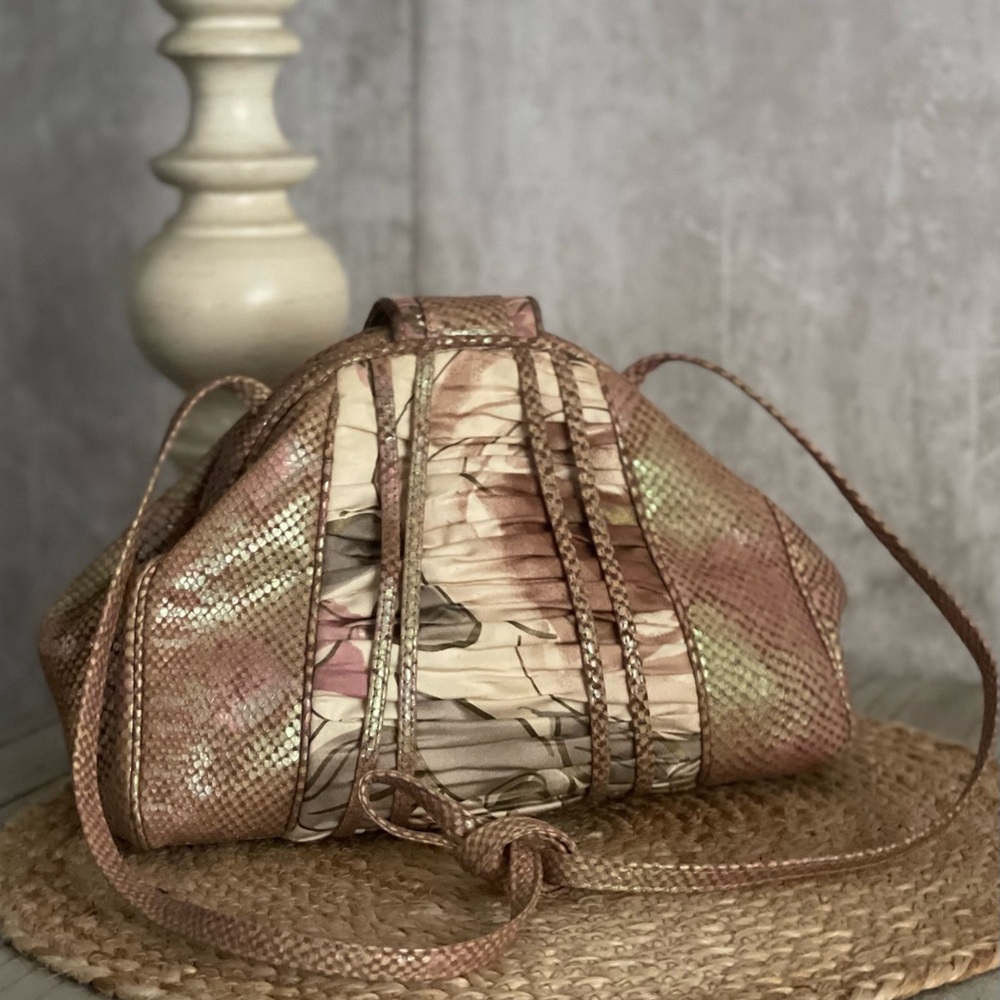 Vtg Sharif Python Snakeskin Iridescent/Shimmering… - image 2